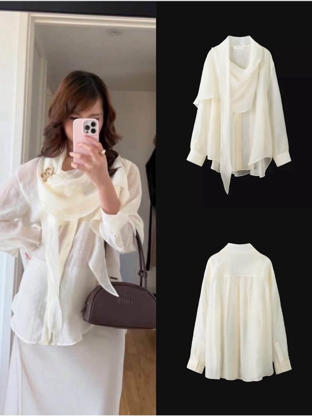 ZARA ZW COLLECTION HANDKERCHIEF SHIRT - Picture 10 of 11